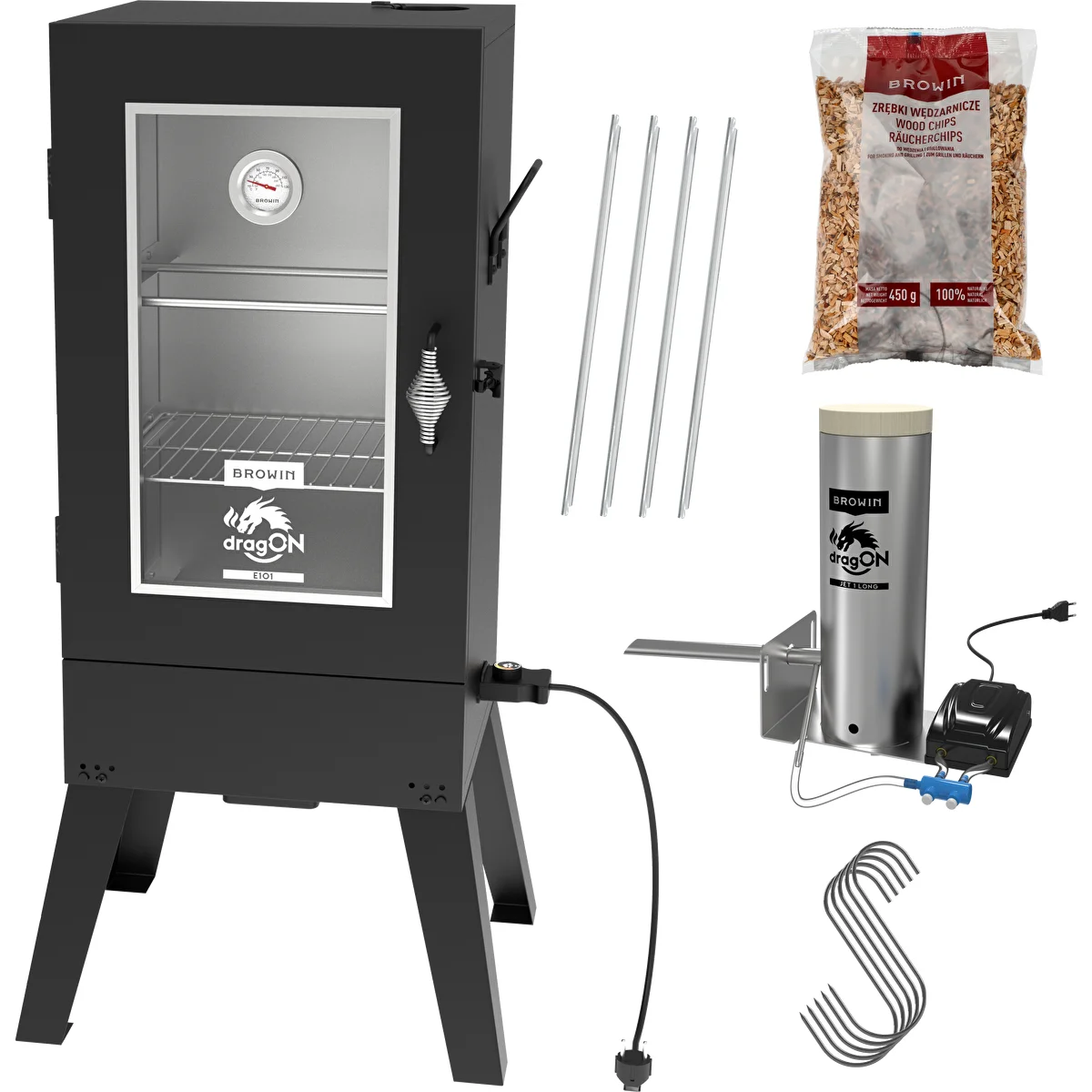 Affumicatore elettrico dragON E101 con generatore di fumo, 70 L