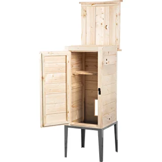 Camera di affumicatura in legno di abete, 200 L, con base in acciaio inox – photo 2