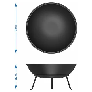 Braciere da giardino con griglia, Ø55 cm, rotondo, a ciotola – photo 8
