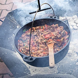 Calderone sospeso in ghisa con coperchio‑padella – photo 14