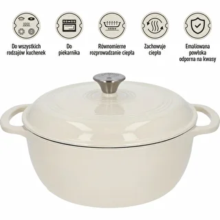 Pentola in ghisa smaltata - écru, 5,8 L – photo 5