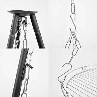 Treppiede da falò con griglia, 150 cm – photo 4