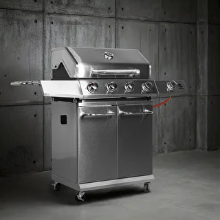 Barbecue a gas dragON BBQ201, 18,8 kW, argento – photo 4