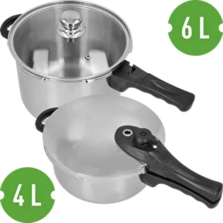 Set di pentole a pressione in acciaio inox, 4 e 6 L – photo 3