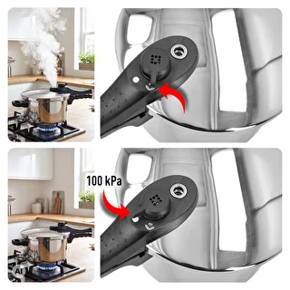 Set di pentole a pressione in acciaio inox, 4 e 6 L – photo 5