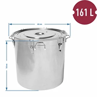 Contenitore in acciaio inox 161 L con coperchio – photo 6