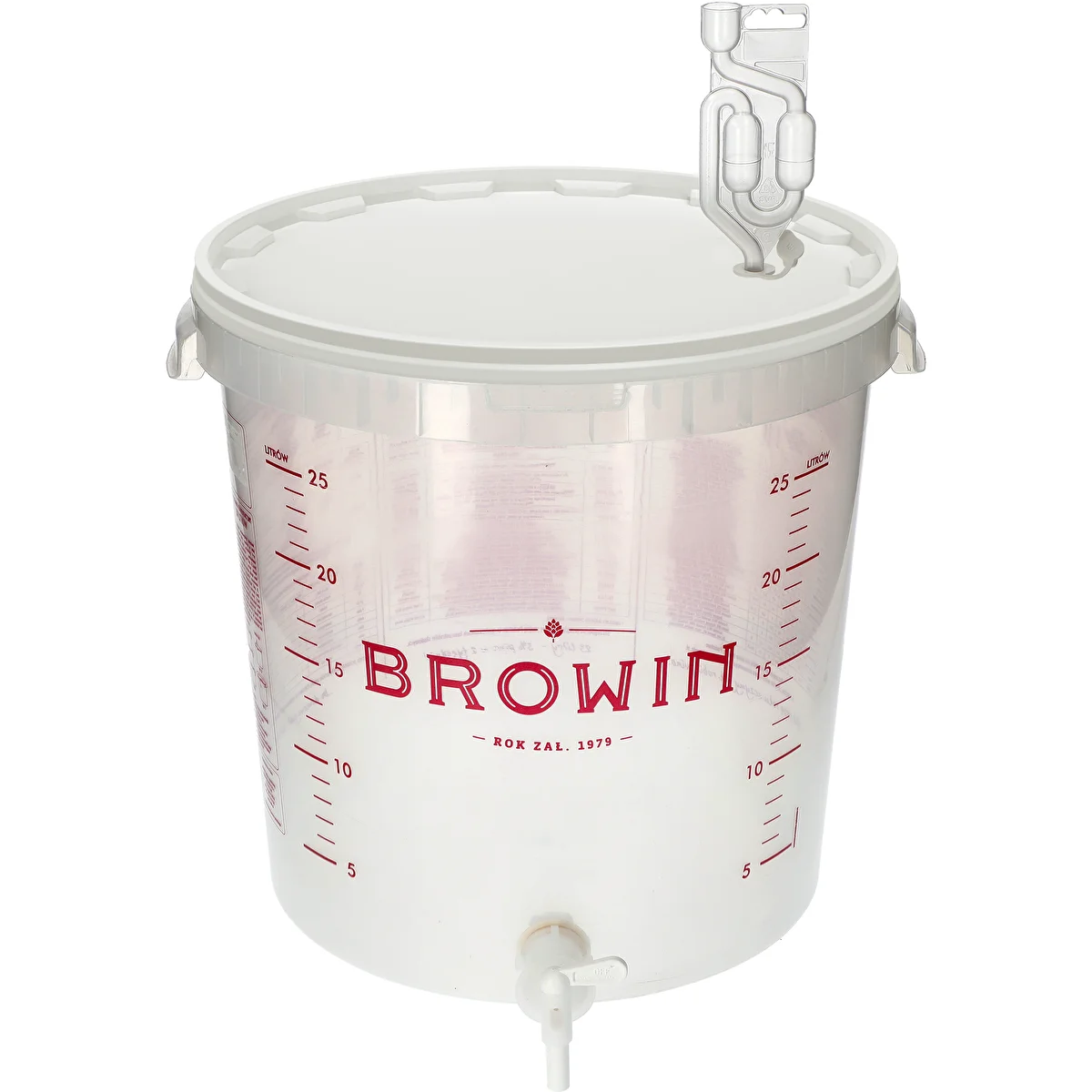 Contenitore di fermentazione 30 L con stampa, rubinetto e 3 gorgogliatori