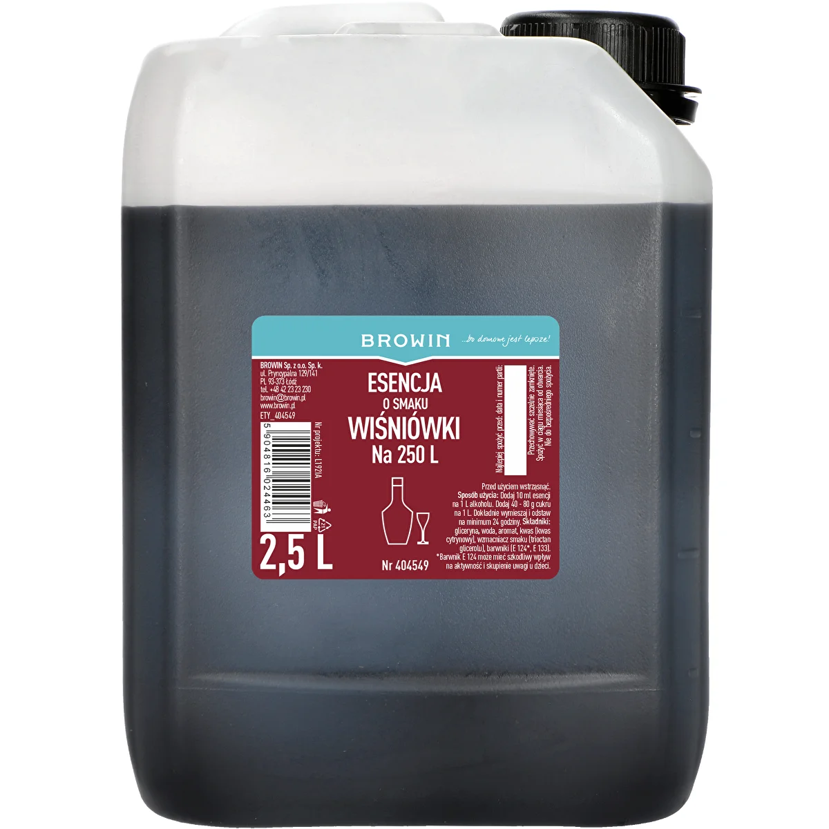 Essenza gusto liquore alla ciliegia, 2,5 L per 250 L di bevanda finita