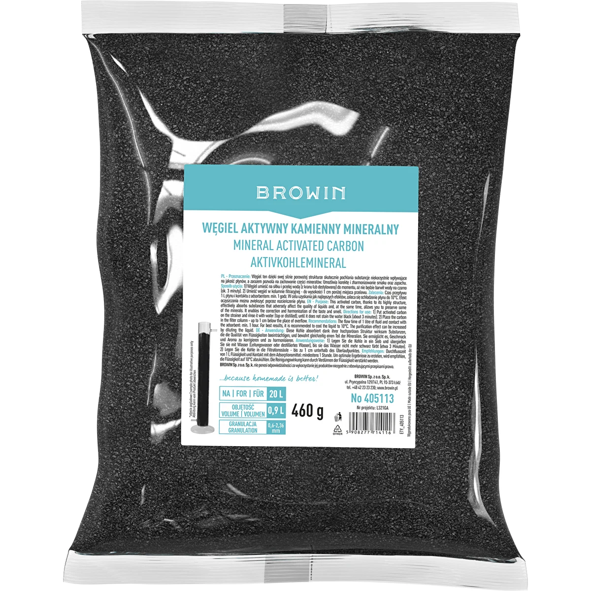 Carbone attivo di origine minerale 0,46 kg