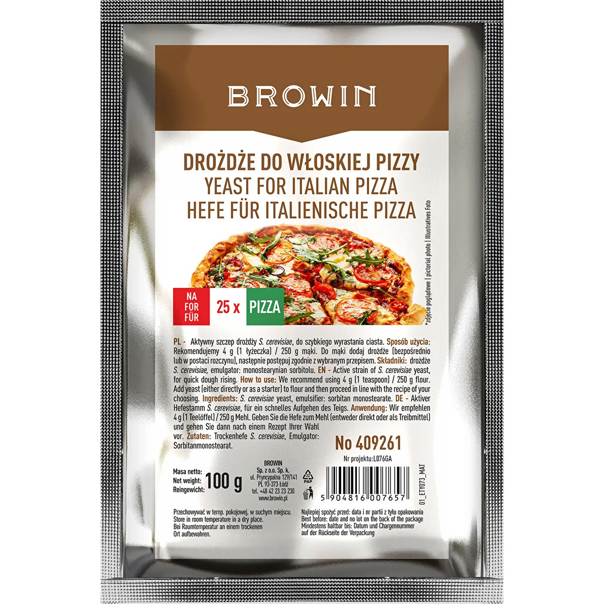 Lievito di birra secco per pizza italiana - 100 g