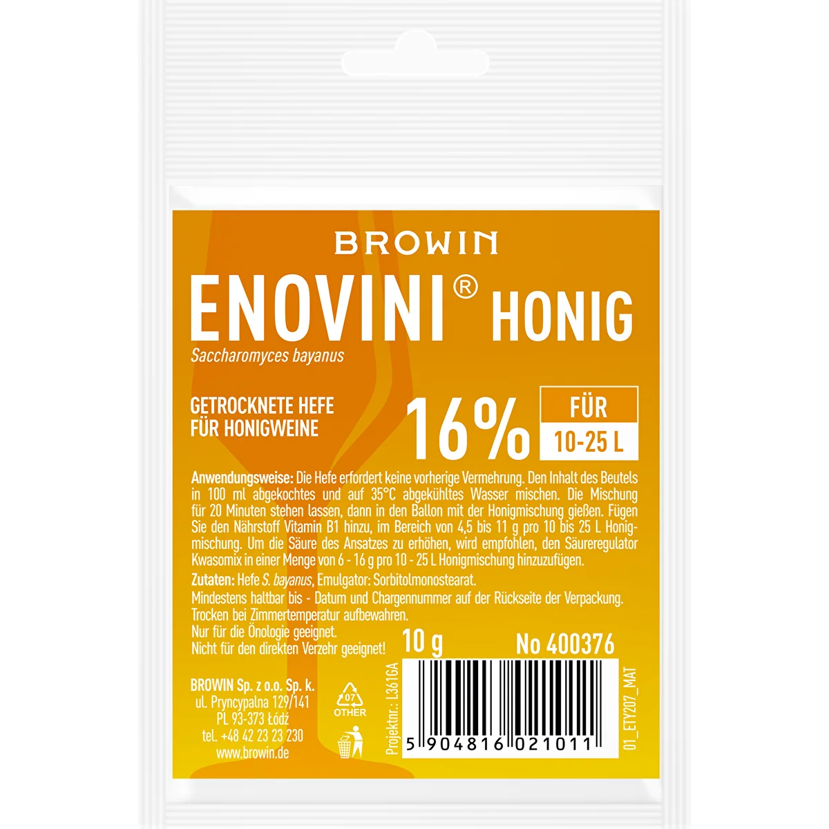 Lievito secco per idromele Enovini HONEY 10 g