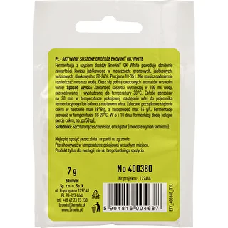 Enovini® OK WHITE - lievito enologico che riduce l'acidità 7 g – photo 2