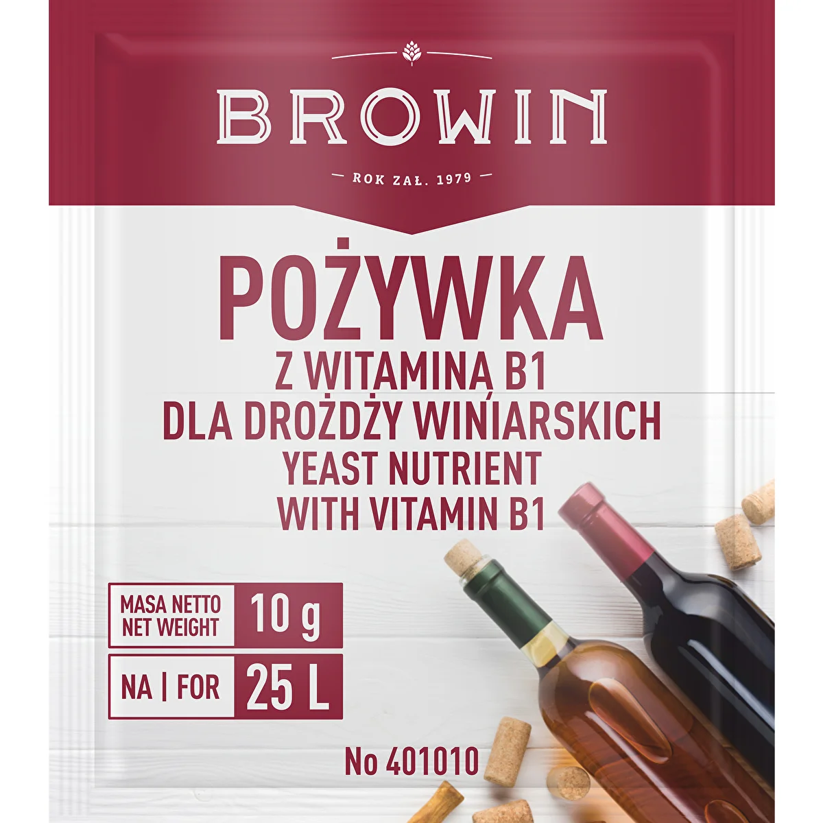 Nutriente per lieviti enologici con vitamina B1, 10 g
