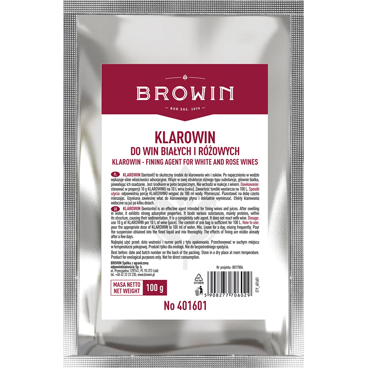 Klarowin - agente chiarificante 100 g