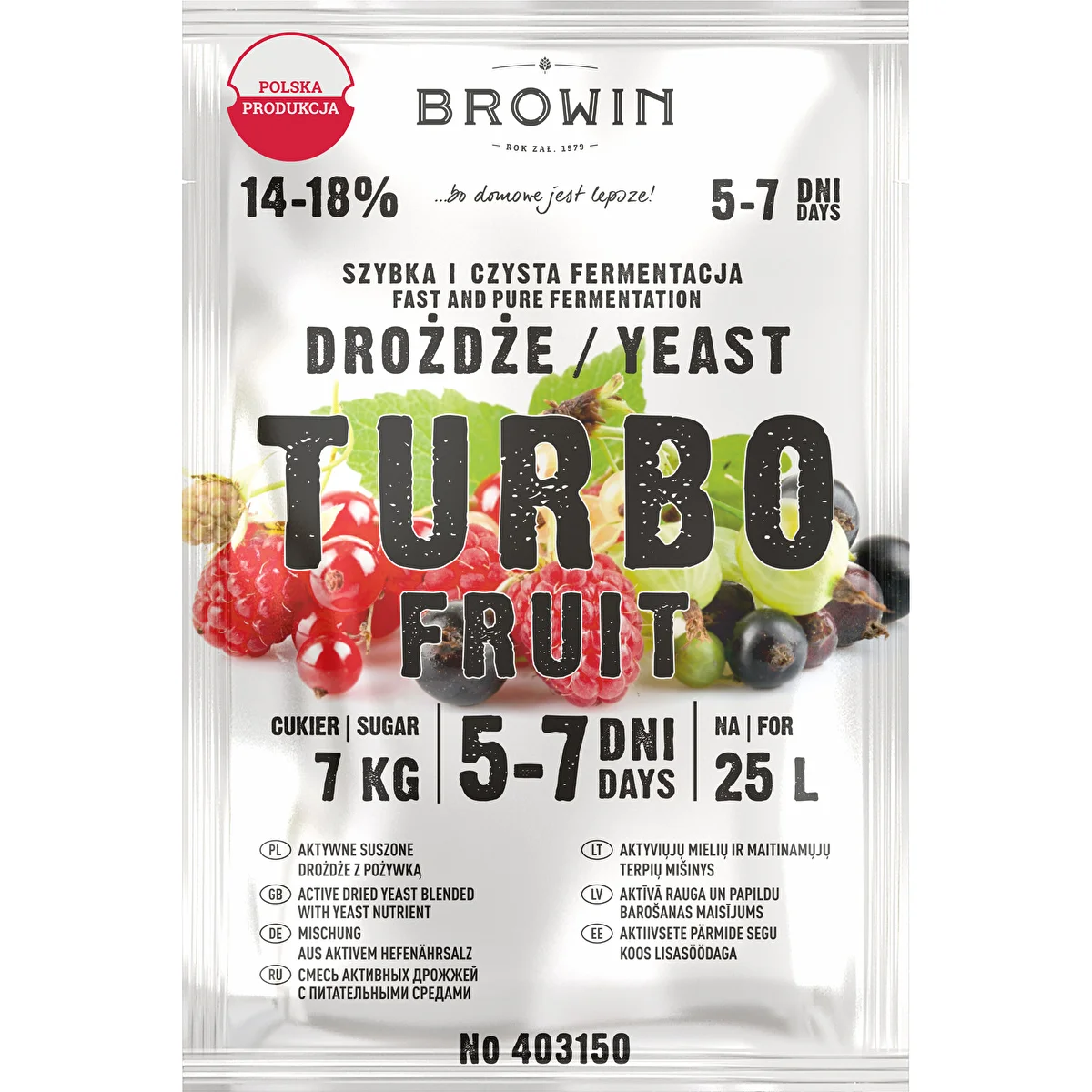 Lievito enologico Turbo Fruit 5-7 giorni