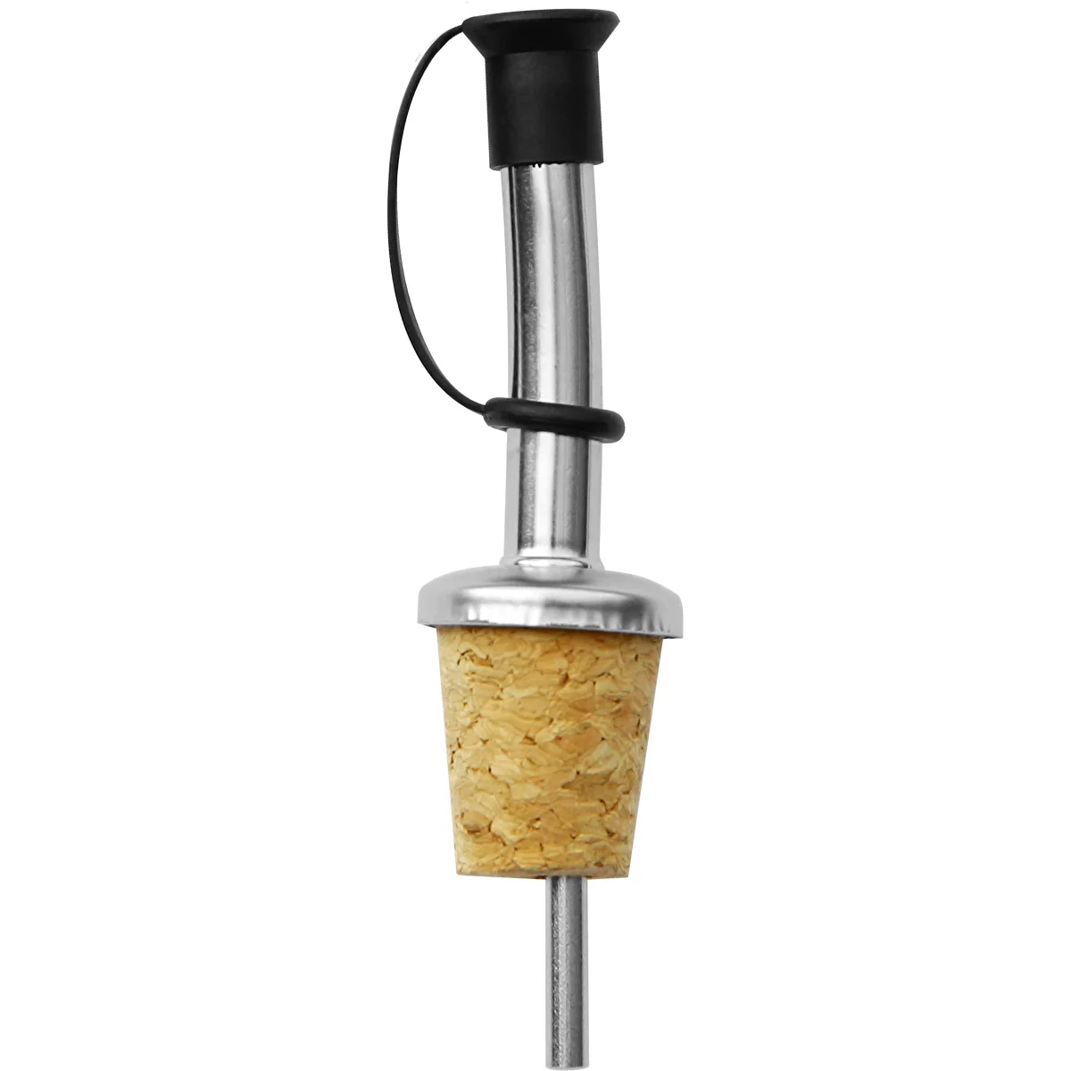 Versatore in metallo per vino con tappo