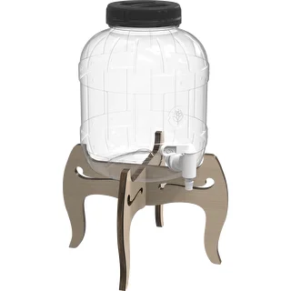 Barattolo infrangibile 5 L con rubinetto e supporto in legno reversibile a due altezze – photo 2