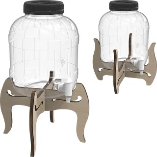 Barattolo infrangibile 5 L con rubinetto e supporto in legno reversibile a due altezze – photo 5