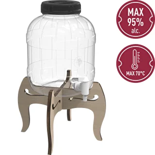 Barattolo infrangibile 5 L con rubinetto e supporto in legno reversibile a due altezze – photo 6