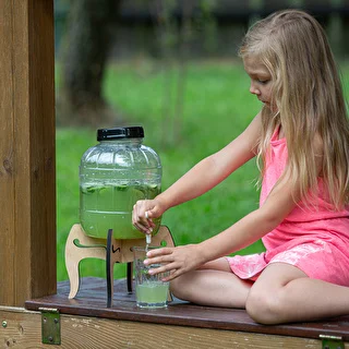 Barattolo infrangibile 5 L con rubinetto e supporto in legno reversibile a due altezze – photo 17