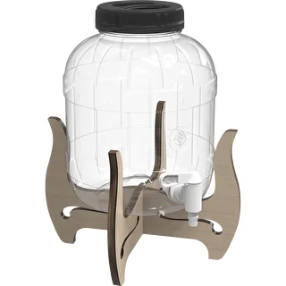 Barattolo infrangibile 5 L con rubinetto e supporto in legno reversibile a due altezze – photo 4