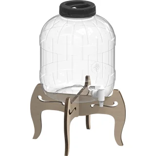 Barattolo infrangibile 8L con rubinetto e supporto in legno reversibile – photo 2