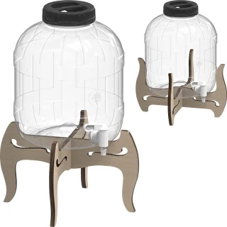 Barattolo infrangibile 8L con rubinetto e supporto in legno reversibile – photo 5