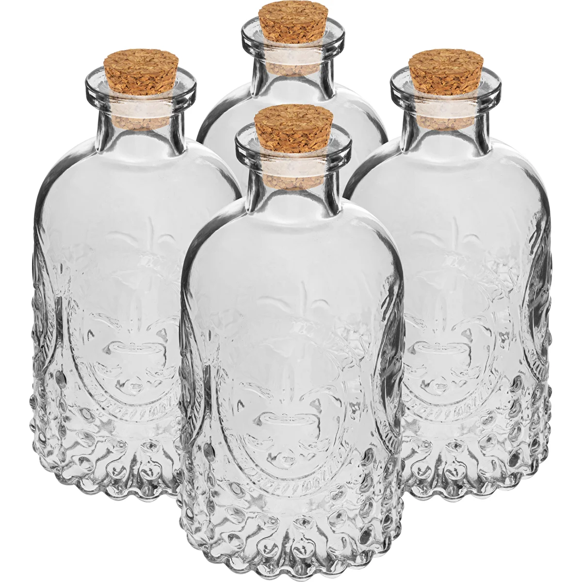 Set di bottigliette con tappi in sughero, 240 ml - 4 pezzi