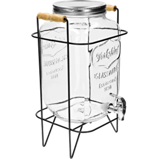 Dispenser Limonata 8 L - con rubinetto, su supporto metallico con manici – photo 1