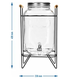 Dispenser Limonata 8 L - con rubinetto, su supporto metallico con manici – photo 6
