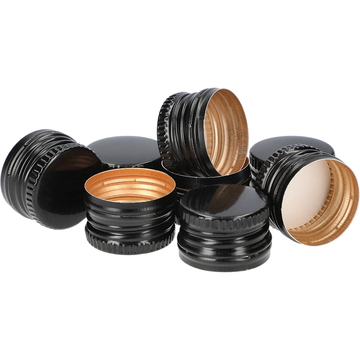 Tappi a vite per bottiglie 28/18 mm - neri, 8 pezzi