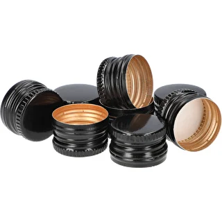Tappi a vite per bottiglie 28/18 mm - neri, 8 pezzi