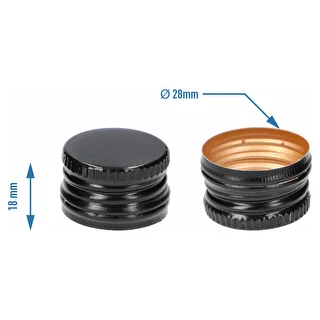 Tappi a vite per bottiglie 28/18 mm - neri, 8 pezzi – photo 4