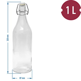 Bottiglia rotonda 1 L con chiusura ermetica – photo 2