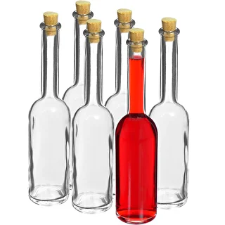 Set di 6 bottiglie per liquori 100 ml + 6 tappi in sughero – photo 2