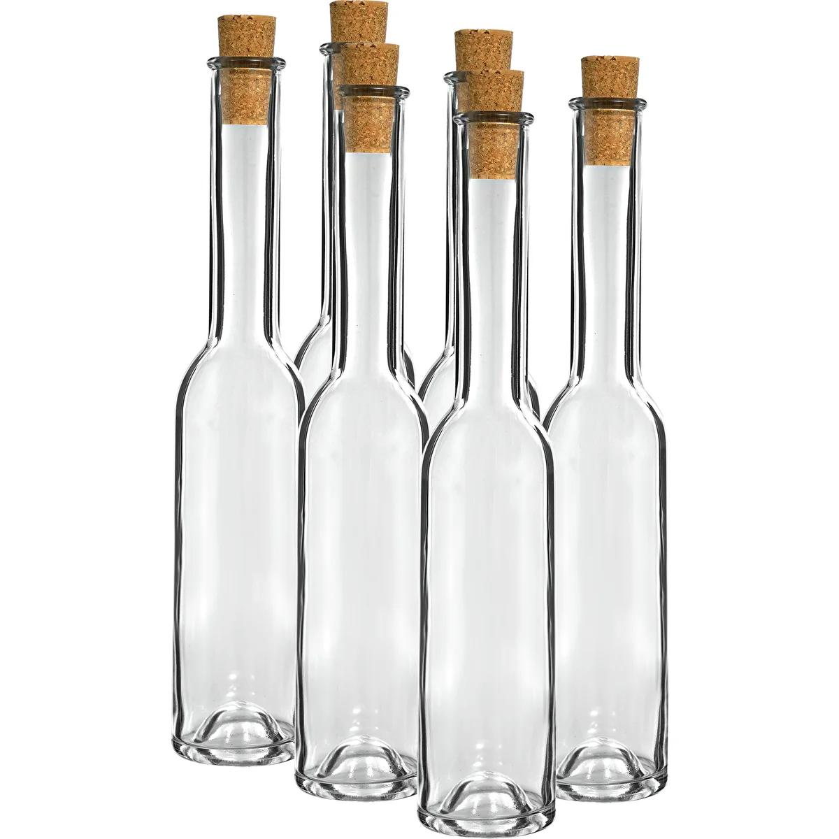 Bottiglie per liquore 200 ml, 6 pz + 6 tappi 23/18