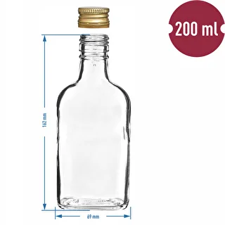 Bottiglia tipo fiaschetta per infusi e liquori con tappo a vite 200 ml – 10 pezzi – photo 6