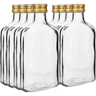 Bottiglietta per liquori tipo fiaschetta 100 ml con tappo, confezione da 8 – photo 2