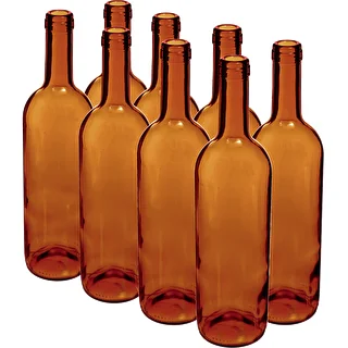 Bottiglia da vino 750 ml ambrata - confezione da 8 pz.