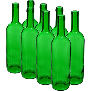 Bottiglia per vino 0,75 L verde - confezione da 8 pezzi