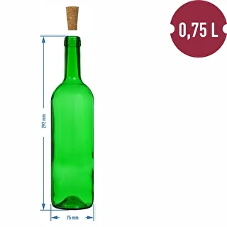 Bottiglia per vino 0,75 L verde - confezione da 8 pezzi – photo 6