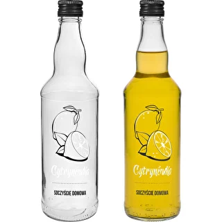 Bottiglia 500 ml con tappo a vite, stampa «Cytrynówka», 1 pz.