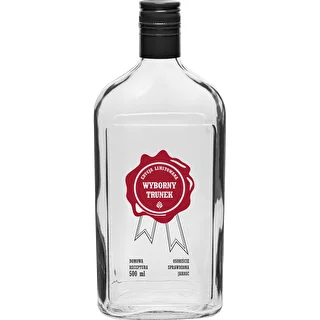 Bottiglia 500 ml con tappo a vite, stampa 'Wyborny Trunek', 1 pz.