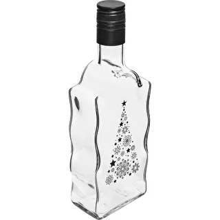 Bottiglia Klasztorna 500 ml con tappo, stampa "Albero di Natale", 1 pz.