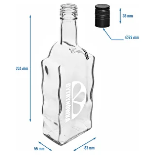 Bottiglia Klasztorna 500 ml con tappo a vite e stampa “Cytrynówka” modello 2 – photo 5