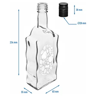 Bottiglia Klasztorna 500 ml con tappo a vite e stampa “Frutti” modello 1 – photo 5