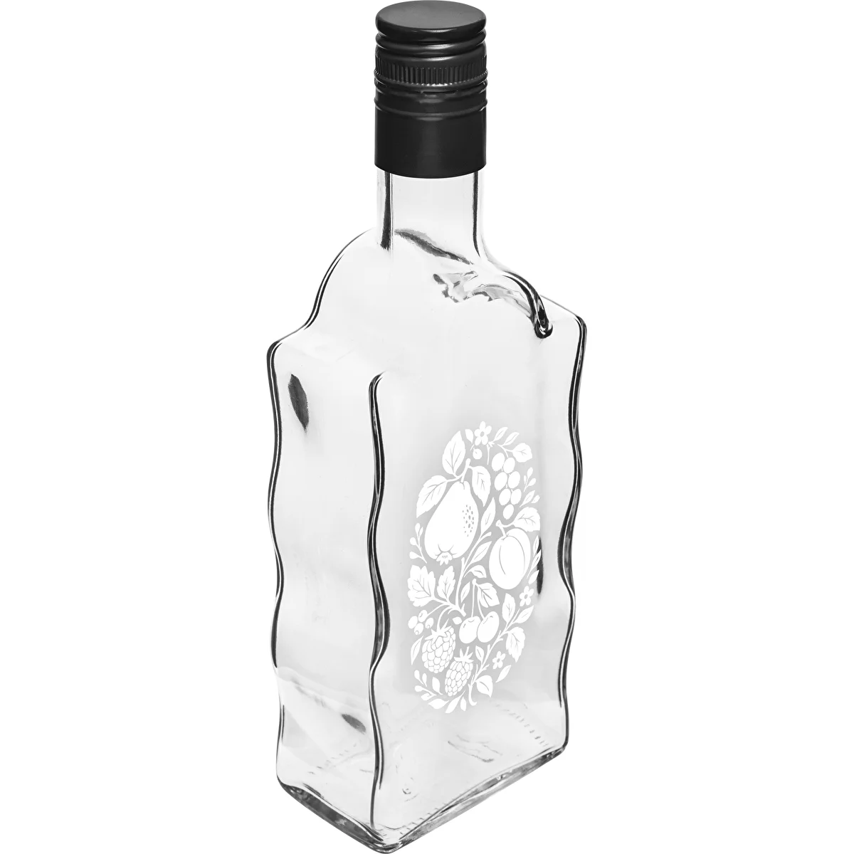 Bottiglia Klasztorna 500 ml con tappo a vite e stampa “Frutti” modello 1