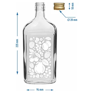 Fiaschetta 500 ml con tappo a vite e stampa 'Frutti', modello 2 – photo 5