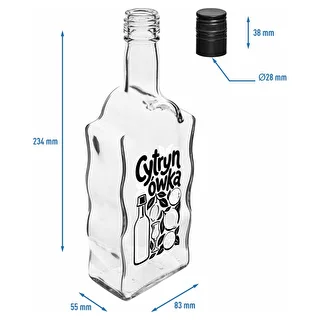 Bottiglia Klasztorna 500 ml con tappo e stampa “Cytrynówka” variante 1 – photo 5