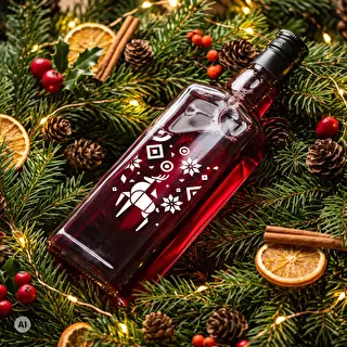 Bottiglia Tynktura, 500 ml con tappo - Renna natalizia – photo 6